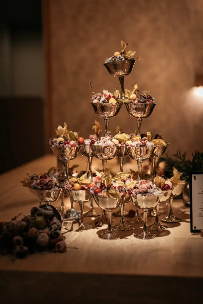 Sugared Seasonal Fruit Coupe Tower (Photo by Rebecca Patton, BECKLEY)