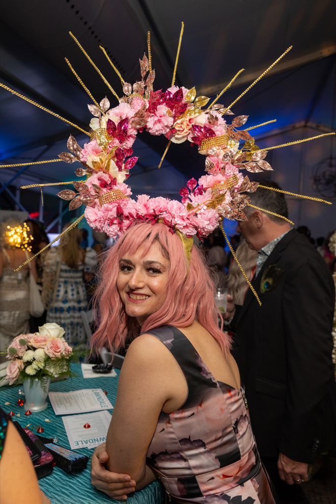 Vanessa Gaidosik at Lawndale Art Center Hair Ball  (Photo by Jenny Antill Clifton)