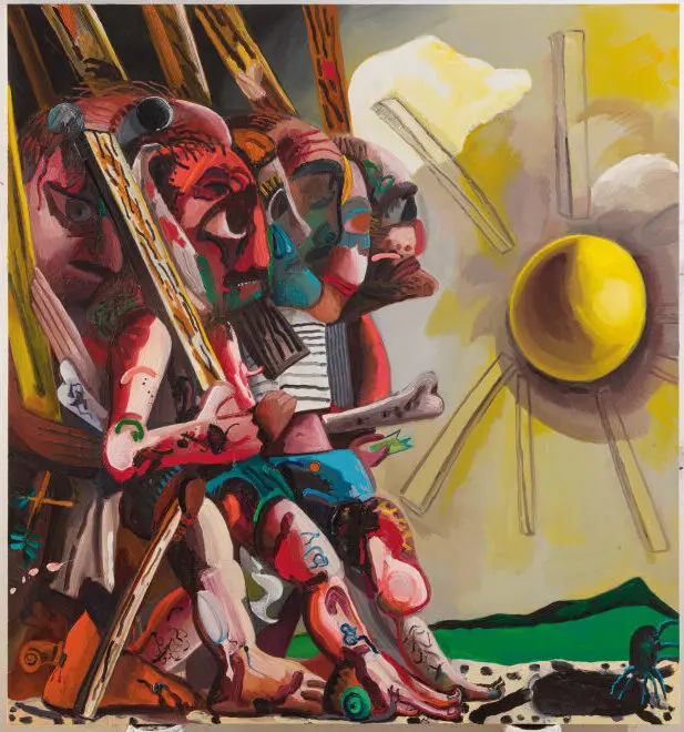 Dana Schutz's "Beat Out the Sun," 2018, at Musée d'Art Moderne de Paris (© 2023 Dana Schutz. Courtesy the artist, CFA Berlin, Thomas Dane Gallery and David Zwirner. Photo Jason Mandella)