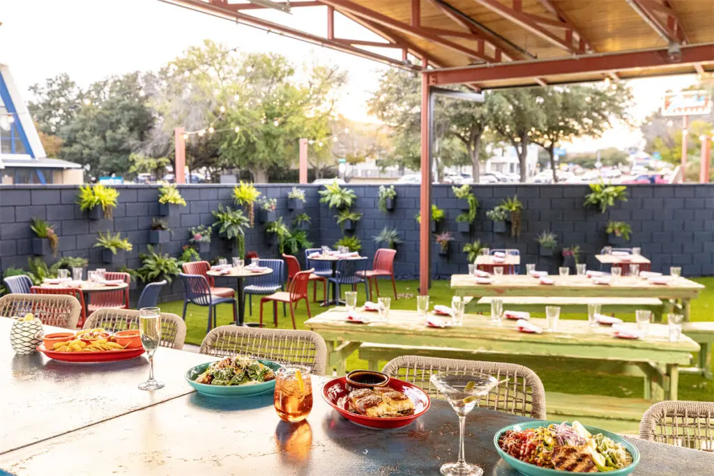 The outdoor patio at Birdie's Eastside is massive. (Photo by Kathy Tran)