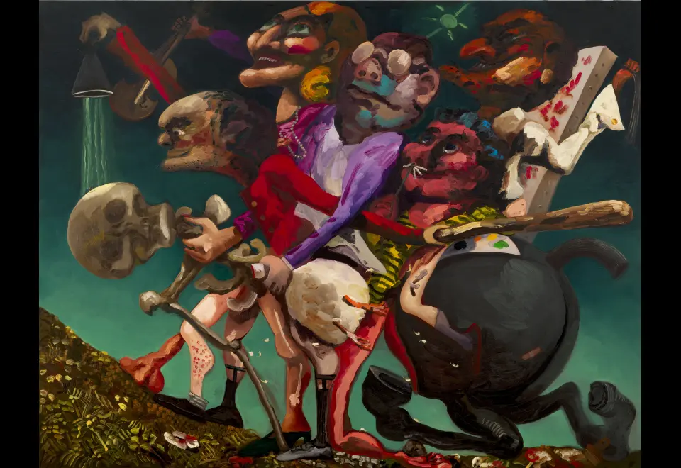 Dana Schutz's "The Arts," 2021, at Musée d'Art Moderne de Paris (© 2023 Dana Schutz.
Courtesy the artist, CFA Berlin, Thomas Dane Gallery and David Zwirner. Photo Maris Hutchinson)
