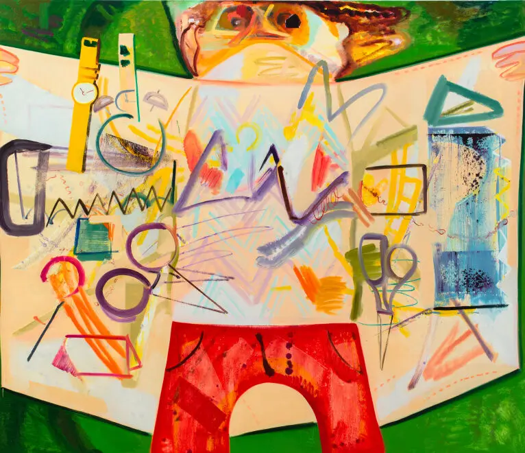 Dana Schutz's "Flasher," 2012, at Musée d'Art Moderne de Paris (© 2023 Dana Schutz. Courtesy the artist, CFA Berlin, Thomas Dane Gallery and David Zwirner. Photo Jason Mandella)