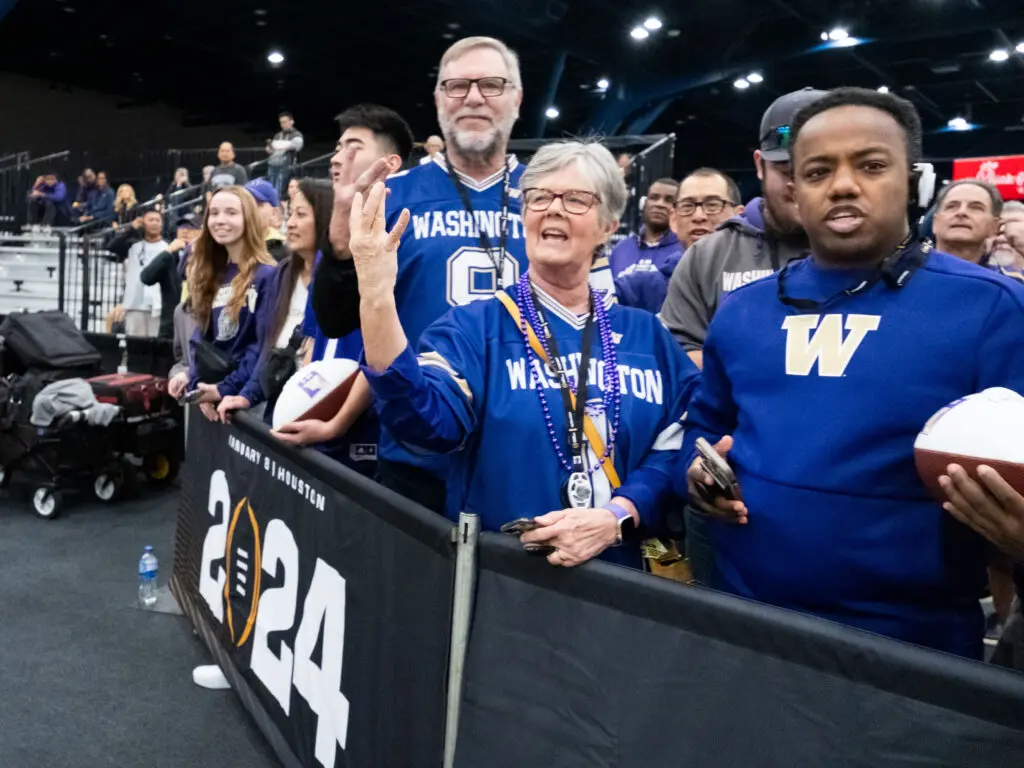 Washington fans have come to Houston in droves for this national championship game. (Photo by F. Carter Smith)