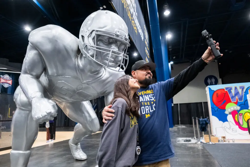 The College Football Fan Experience at George R. Brown included some hulking figures. (Photo by F. Carter Smith)