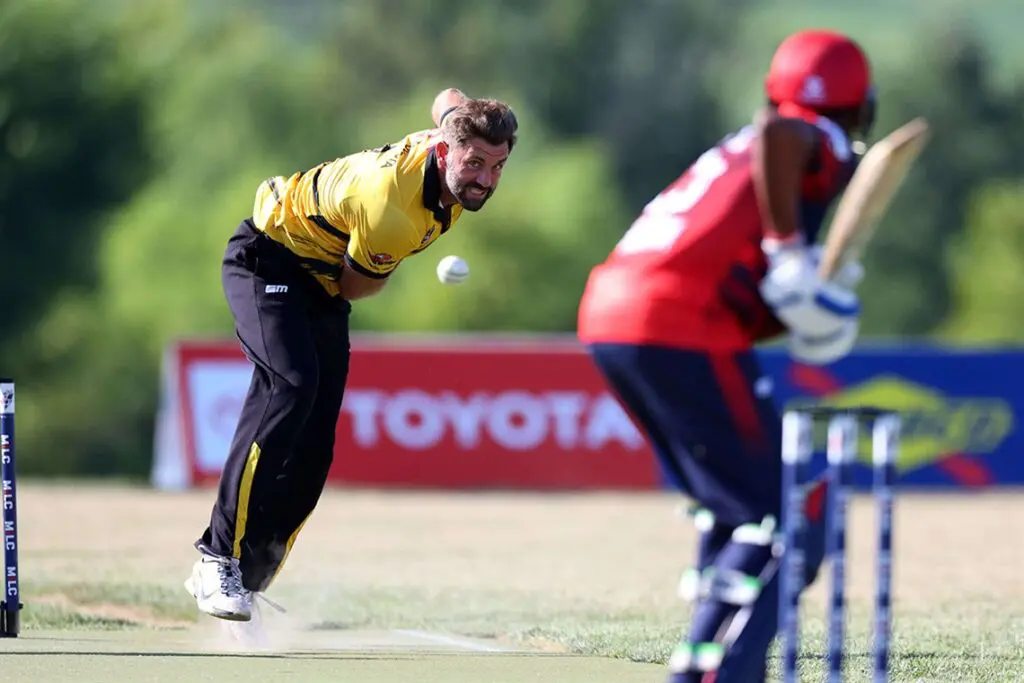 The first Major League Cricket team in Texas, the Texas Super Kings, know how to get in the action. (Photo by Andy Mead)