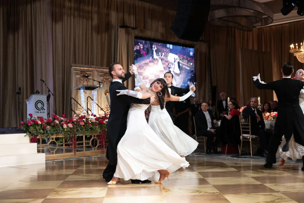 Professional dancers perform a Viennese waltz at the Houston Symphony Ball at the Post Oak Hotel. (Photo by Daniel Ortiz)