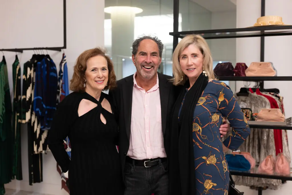 Franelle Rogers, Rodney Merwin, Vicki Merwin  at Tootsies for the American Cancer Society Tickled Pink Luncheon launch. (Photo by Daniel Ortiz)