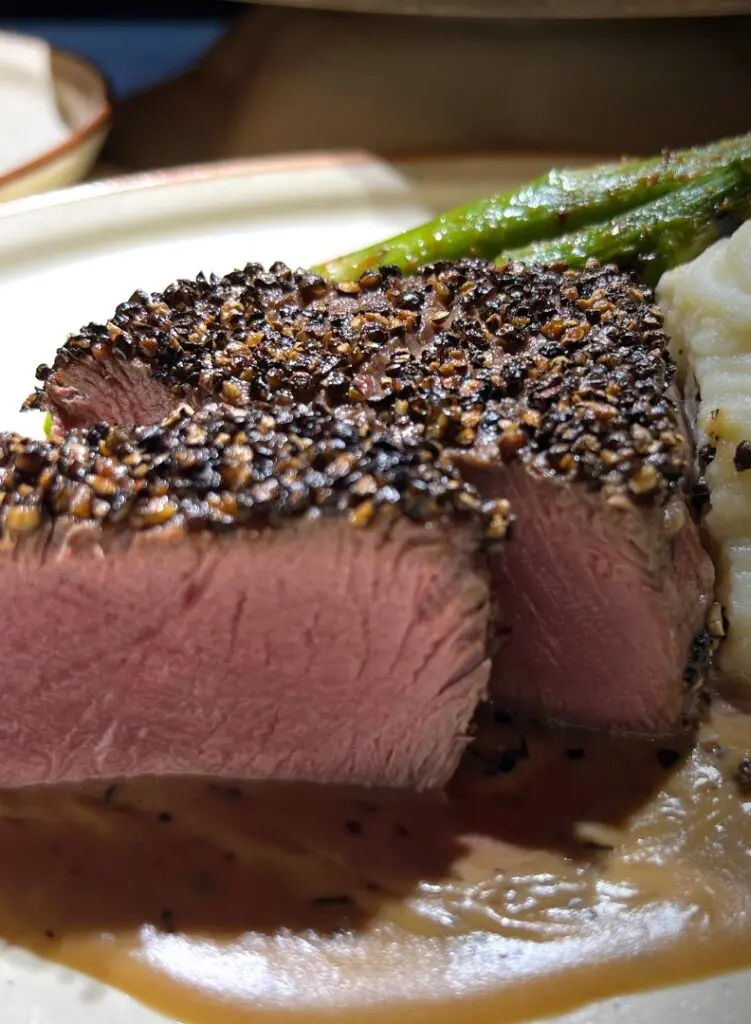 Bison with rye whiskey cream sauce for something different at Bonnell's.