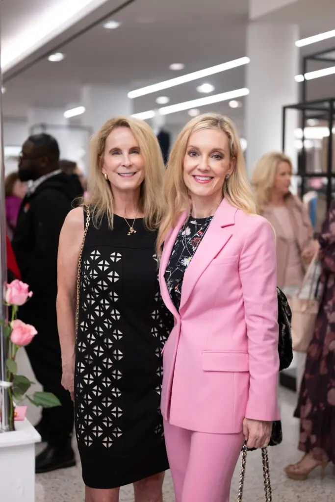 Susan Binney, Ann Bean at Tootsies for the American Cancer Society Tickled Pink Luncheon launch. (Photo by Daniel Ortiz)