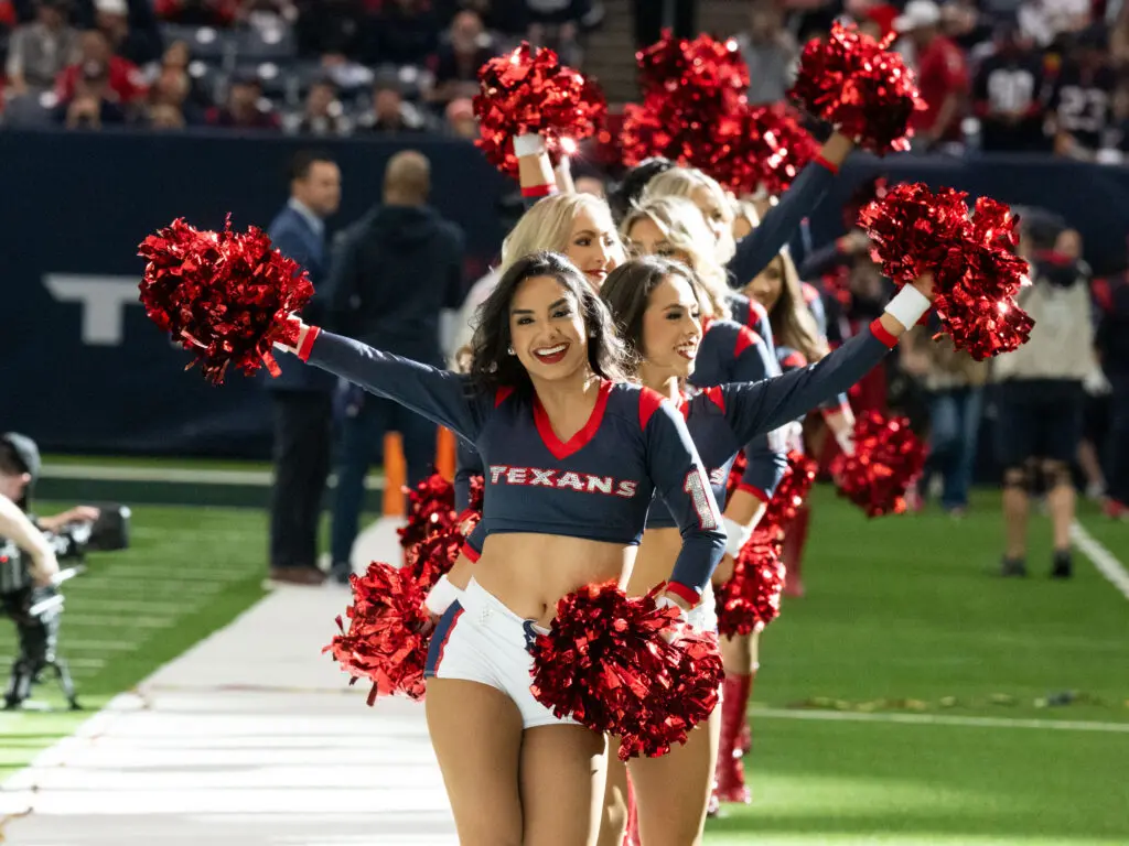 Houston Texans cheerleaders know it's good to be pulling for the Texans again. (Photo by F. Carter Smith)
