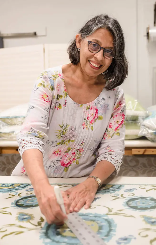 Munira Kapasi has been in charge of the Charbonneau Interiors workroom for the past 10 years.