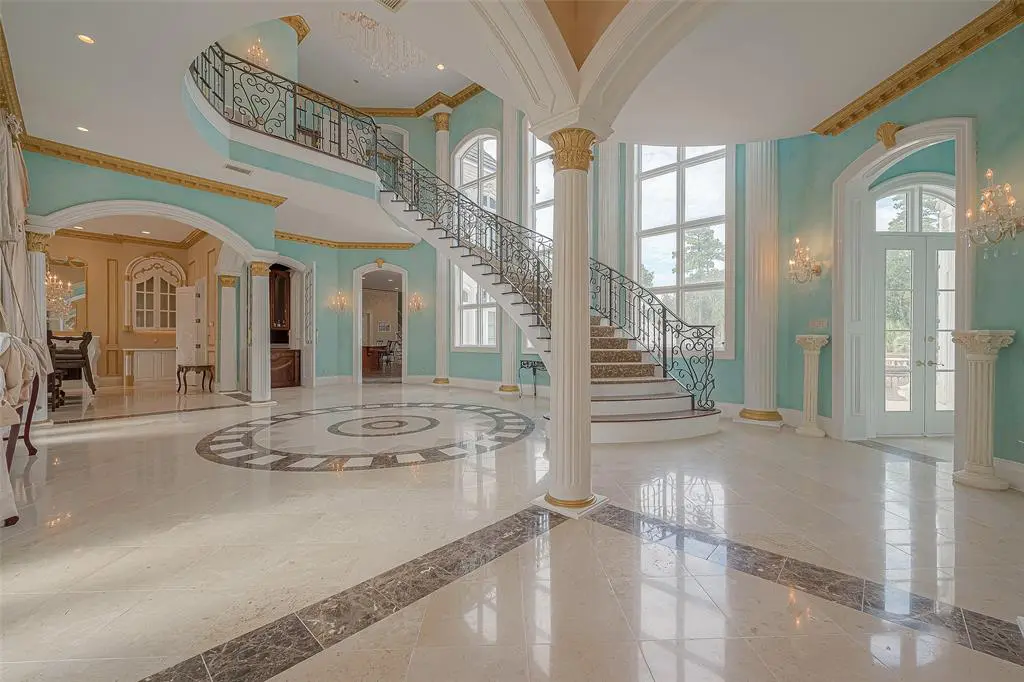 The French-style chateau is matched by a pretty interior style with lots of special details.  