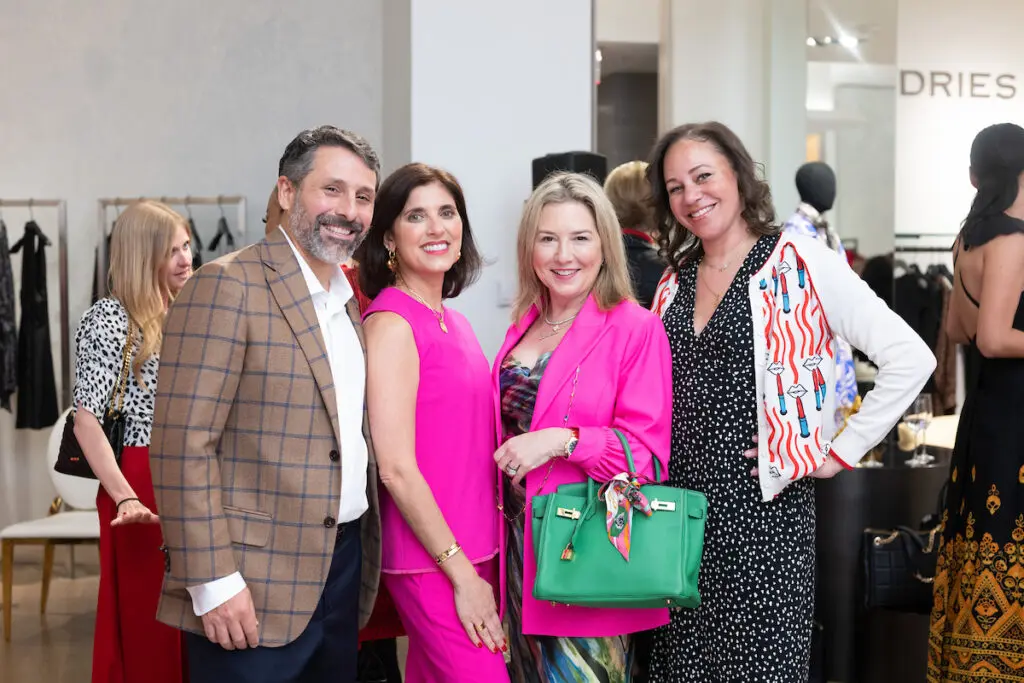 Al & Stacey Lindseth, Donae Chramosta, Brianna Hurdle at the Houston Sweethearts Tea at Saks Fifth Avenue. (Photo by Daniel Ortiz)