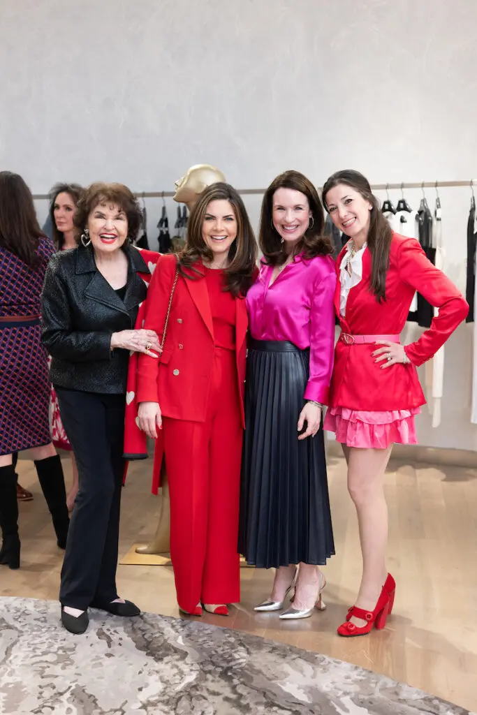 Warner Roberts, Monica Hartland, Samantha Kennedy, Saula Valente at the Houston Sweethearts Tea at Saks Fifth Avenue. (Photo by Daniel Ortiz)