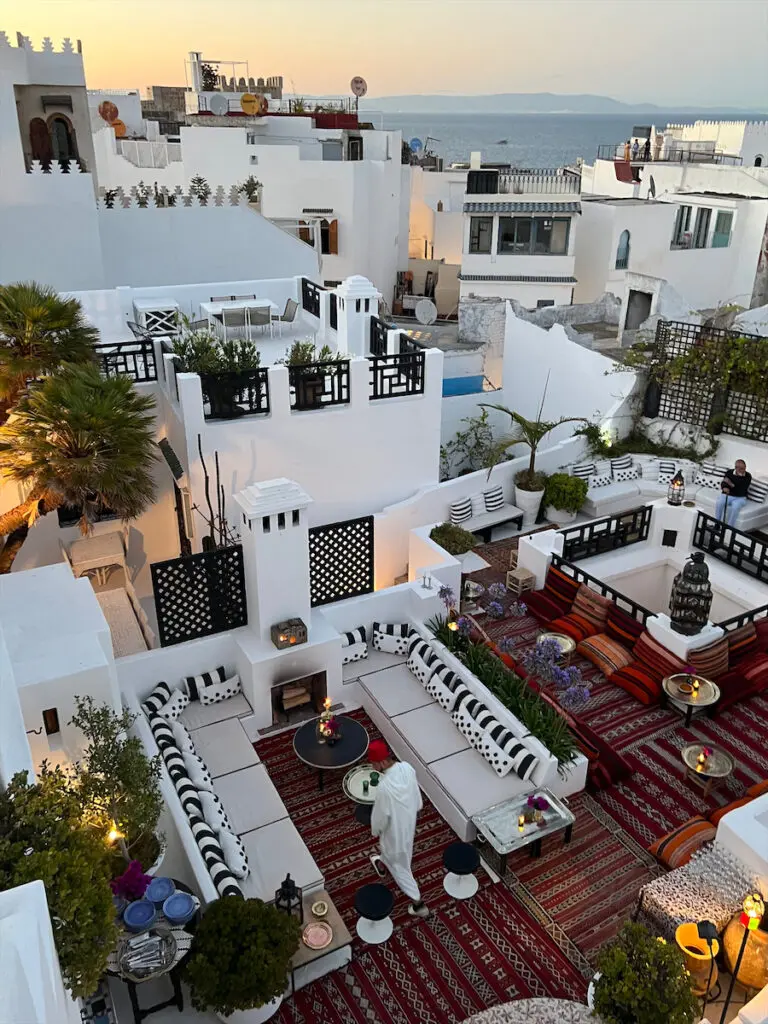 Tangier’s white walls are sparkling in Morocco. 