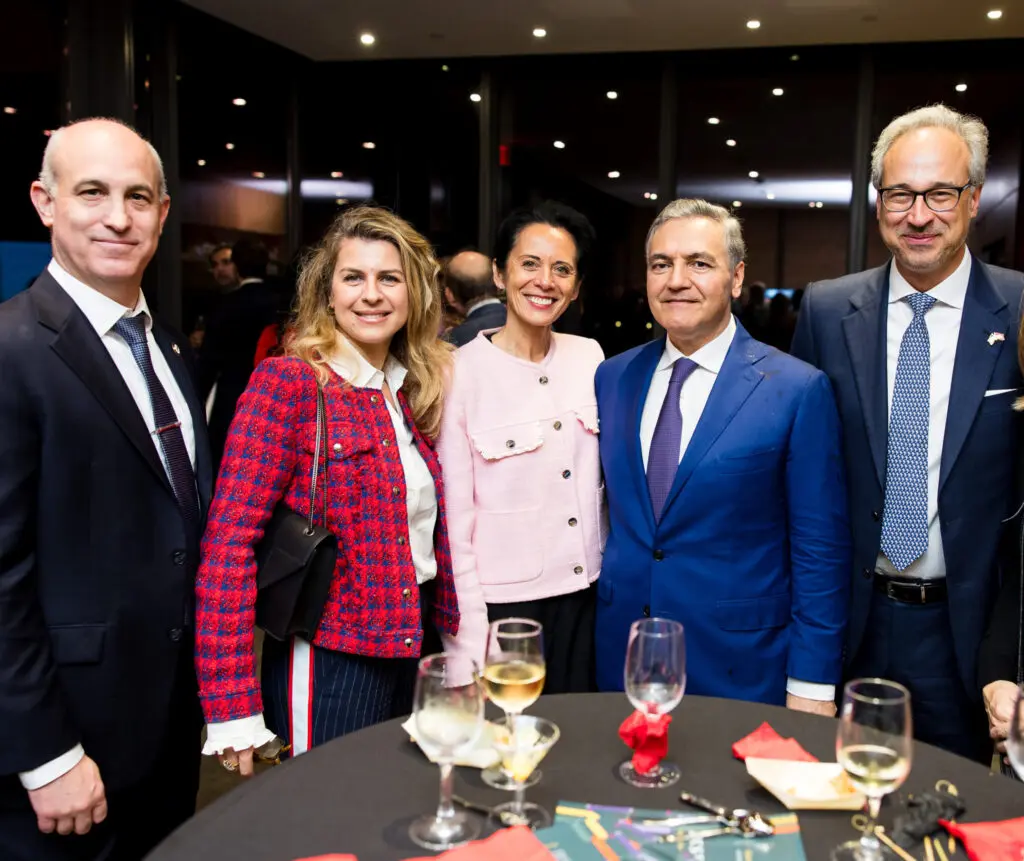 Christopher Olson, Lama Danial, Valérie Baraban, Samer Danial, Adel Chaouch at Celebrating 100 Years of Friendship at Rothko Chapel (Photo by Hung L. Truong)