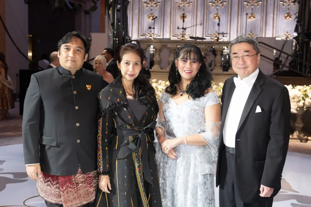 Consul General of Indonesia Andre Omer Siregar, Eurika Siregar, Aurora Murabayashi, Consul General of Japan Hirofumi Murabayashi at the Houston Ballet Ball 'Mayerling' at Wortham Theater Center. (Photo by Wilson Parish)