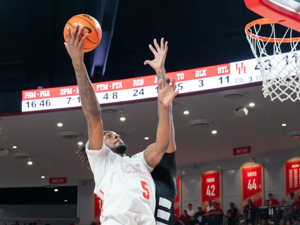 University of Houston center Ja'Vier Francis is becoming a better and better offensive player. (Photo by F. Carter Smith)