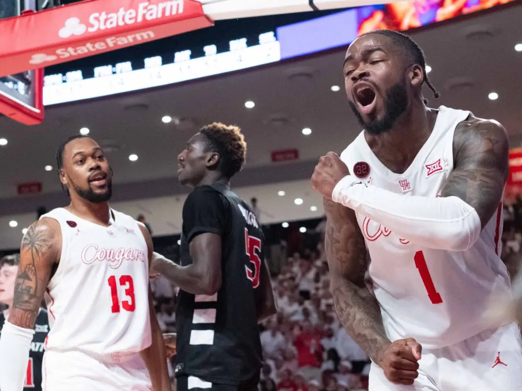 J'Wan Roberts and Jamal Shead bring plenty of excitement to Houston basketball. (Photo by F. Carter Smith)