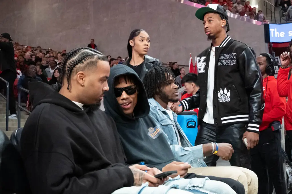 Kyler Edwards, Marcus Sasser, Jarace Walker and Nate Hinton's return made University of Houston coach Kelvin Sampson happy. (Photo by F. Carter Smith)
