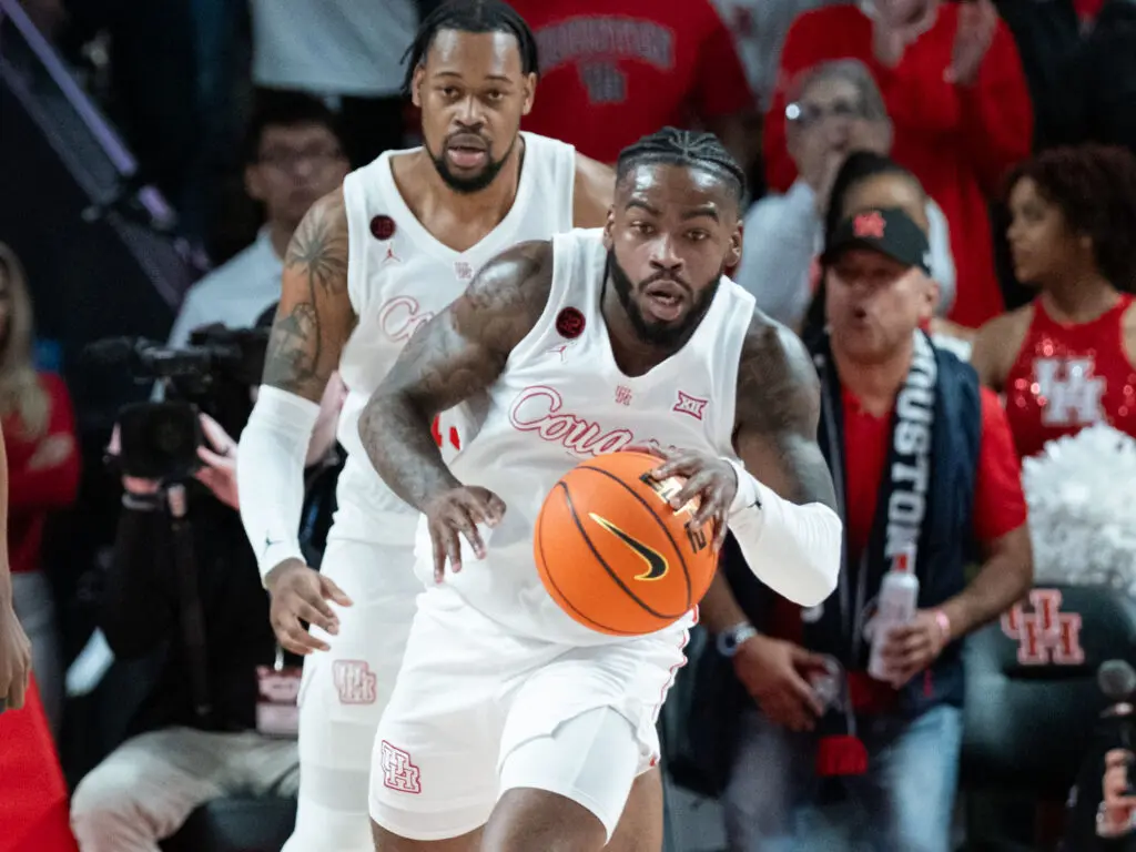 University of Houston point guard Jamal Shead is a terror in transition. (Photo by F. Carter Smith)