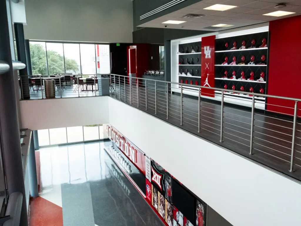 University of Houston basketball's remodeled second floor facility at Guy V. Lewis has created quite the setting. (Photo by F. Carter Smith)