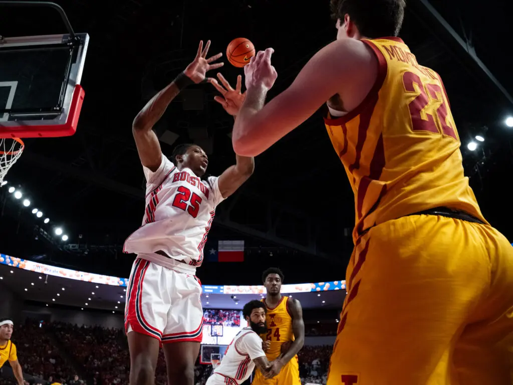 Houston forward JoJo Tugler's wingspan can leave opponents at a loss. (Photo by F. Carter Smith)