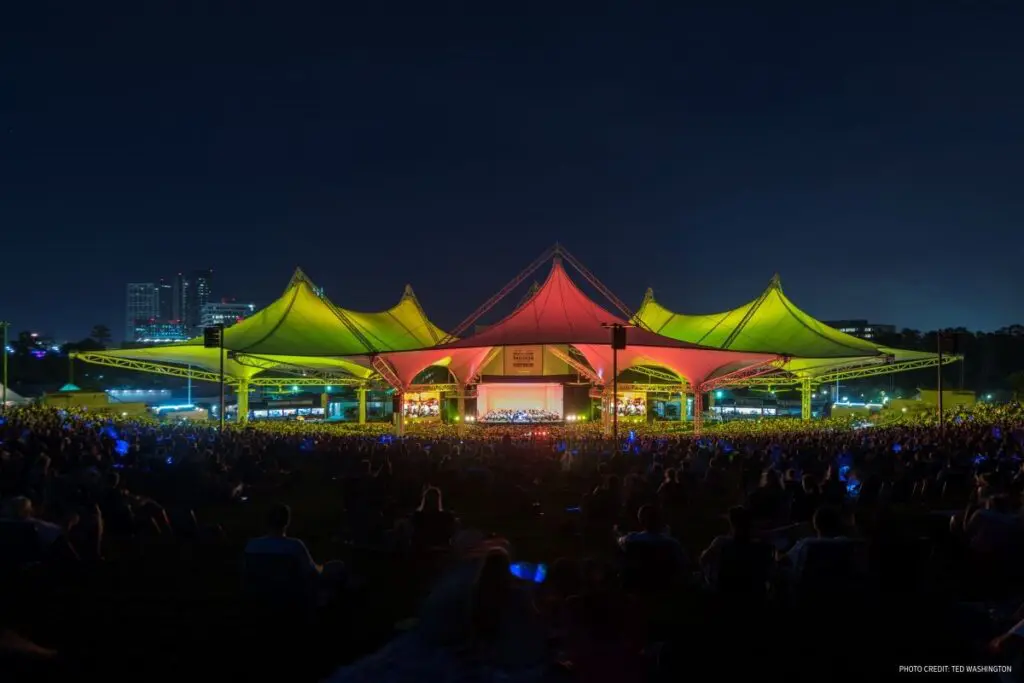 Grab lawn tickets and enjoy a show under the stars. Image: The Cynthia Woods Mitchell Pavilion. 