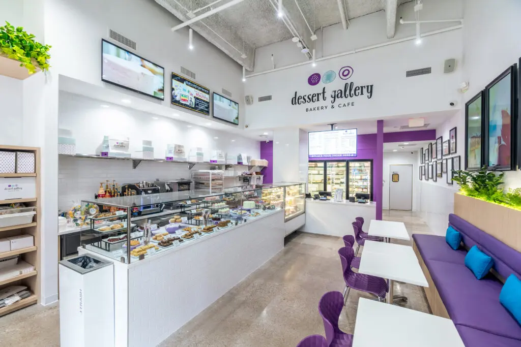 Bakery cases inside The Waterway's new Dessert Gallery. (Photo by Dylan McEwan)