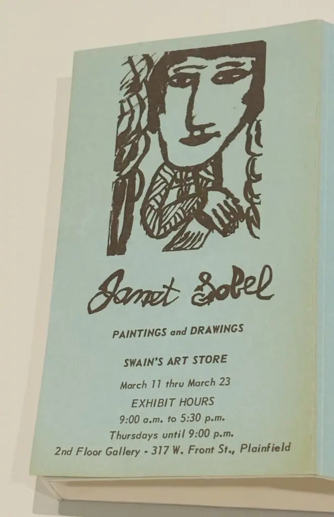 A catalogue for a Janet Sobel exhibit in Plainfield New Jersey. (Photo by Ericka Schiche)