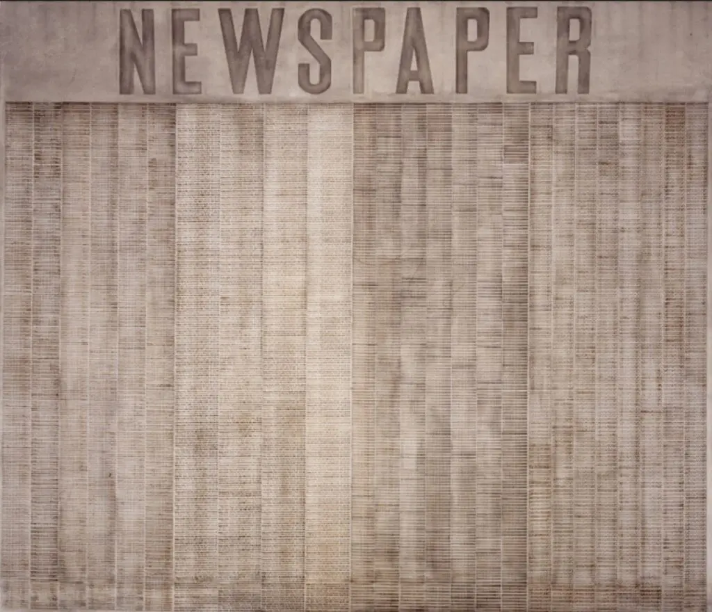 Chryssa's "Newspaper," ca. 1962, at The Menil Collection, Houston. (The Estate of Chryssa, National Museum of Contemporary Art Athens. Photo by Adam Neese)