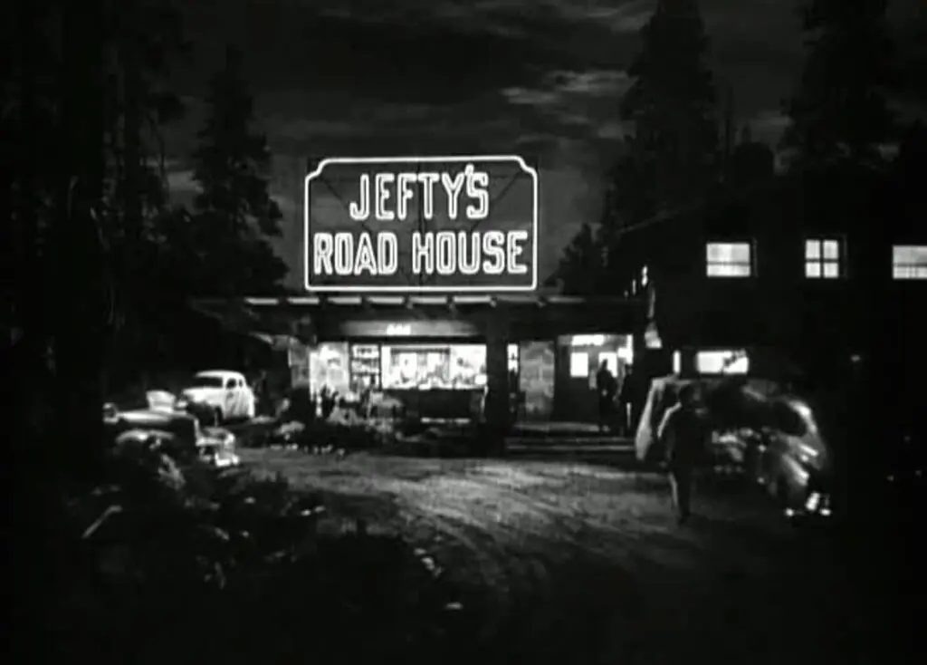 Romanian American film director Jean Negulesco's film noir movie "Road House" (1948) features a neon sign, which introduces viewers to Jefty's Road House.