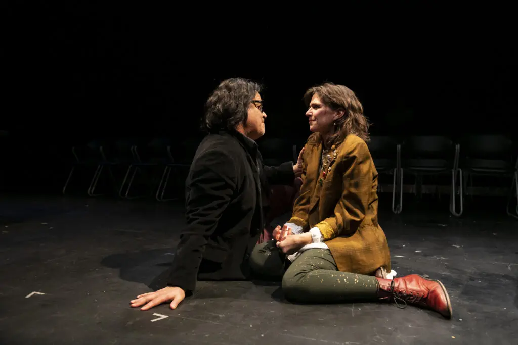 Amy Bruce as Sandy Chandler and Luis Galindo as Ken Mason in "The Catastrophic Theatre's "It Is Magic" (Photo by Anthony Rathbun)
