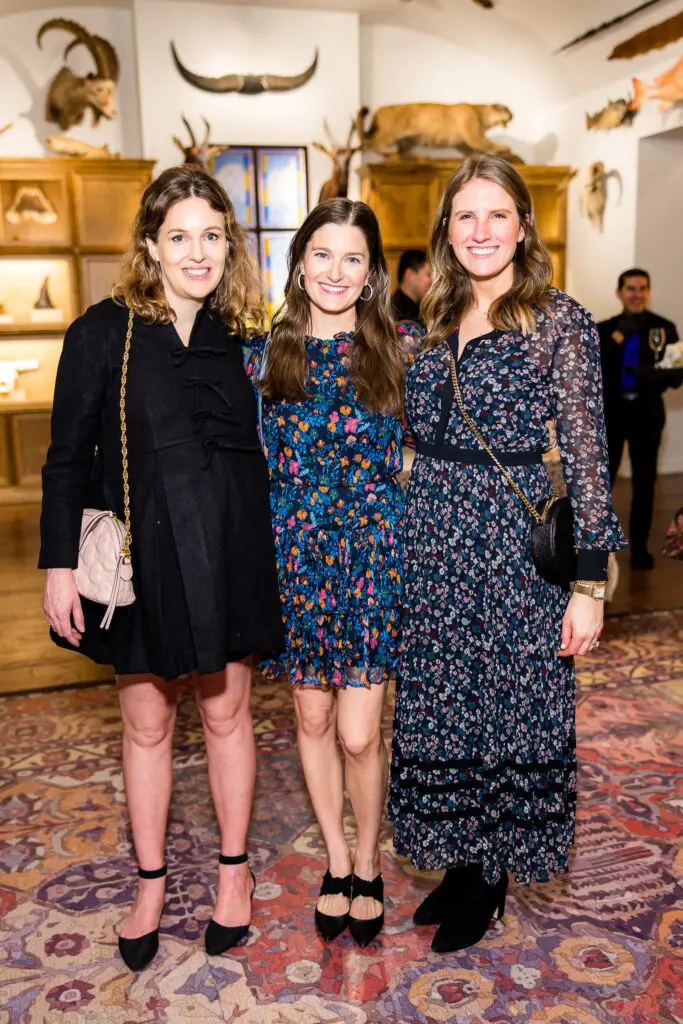 Julie Smith Adams, Helen Crain, Kylie Carruth at the Houston Museum of Natural Science H.P. Attwater Society event. (Photo by Hung L. Truong)
