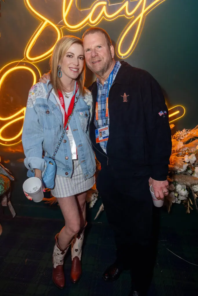 Lauren & Tilman Fertitta in the Cotton 'Q Club at RodeoHouston. (Photo courtesy of Cotton Holdings Inc.)
