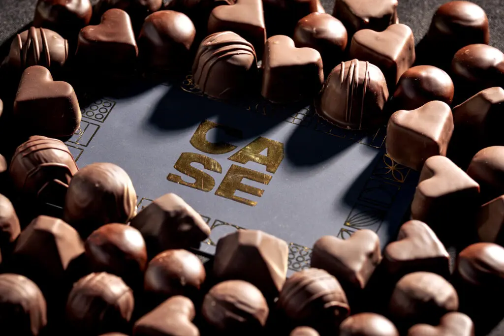 Some of the liquor-filled chocolates at the upcoming EaDo-based CASE Chocolates.  (Photo by Dylan McEwan and Ben Rosenblum)