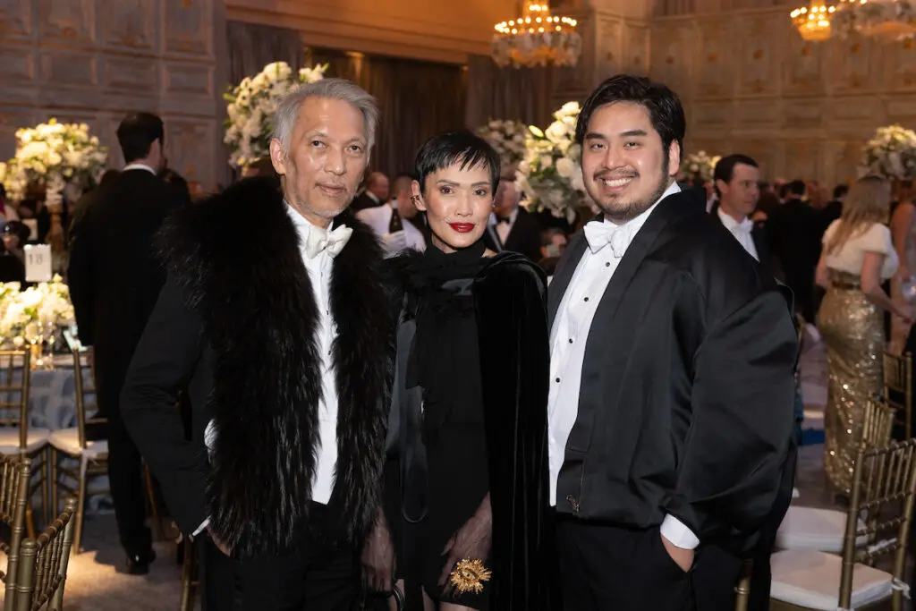 Marc & Duyen Nguyen, fashion designer Bach Mai  at the Houston Ballet Ball 'Mayerling,' held at Wortham Theater Center. (Photo by Wilson Parish)