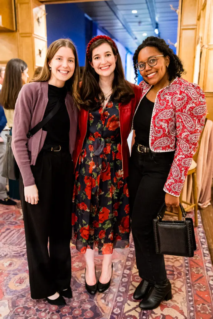 Meredith Gamble, Lynden Unger, Ariel Weaver at the Houston Museum of Natural Science H.P. Attwater Society event. (Photo by Hung L. Truong)