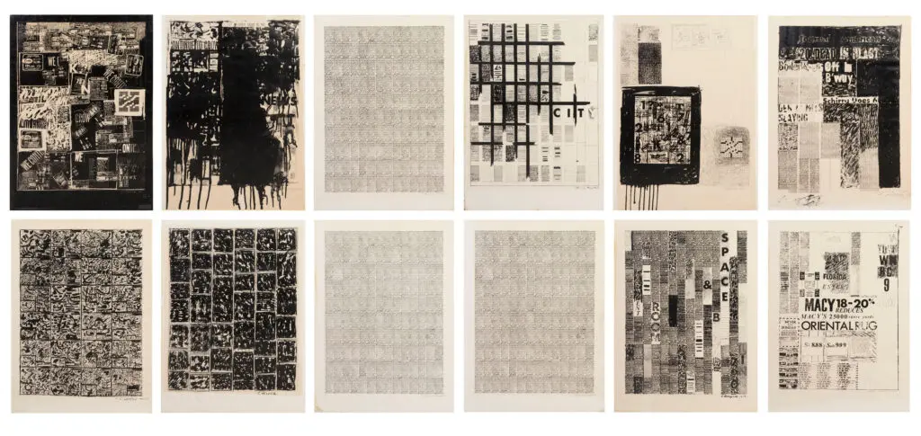 Chryssa's "Newspaper Portfolio," 1962. (© The Estate of Chryssa, Courtesy National Museum of Contemporary Art Athens)
