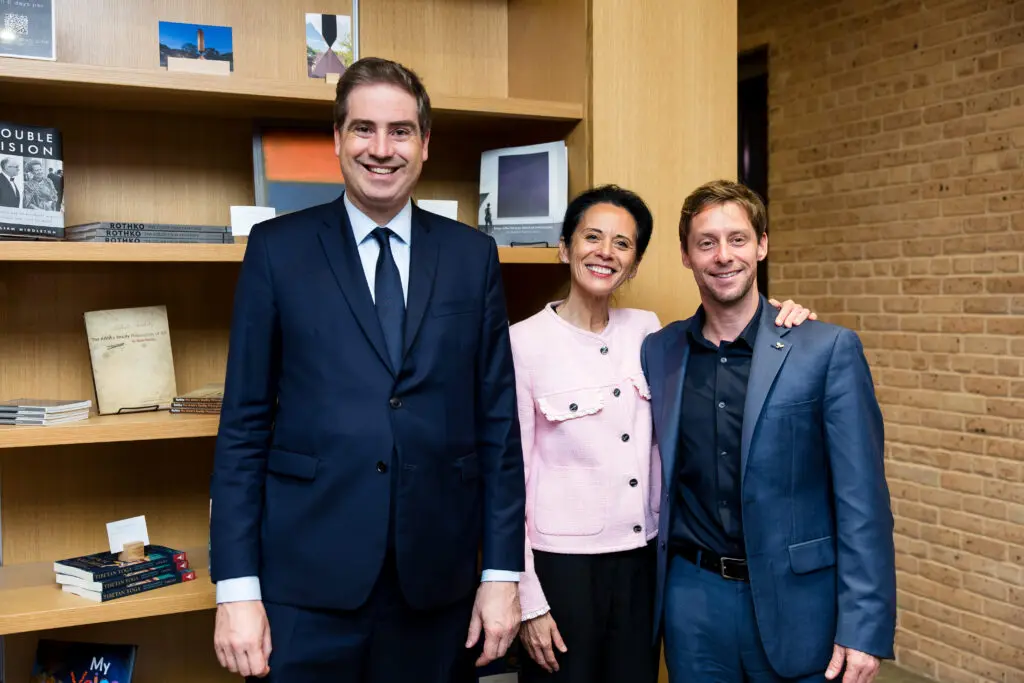 Olivier Becht, Valérie Baraban, Nicolas Maubert at Celebrating 100 Years of Friendship at Rothko Chapel (Photo by Hung L. Truong)