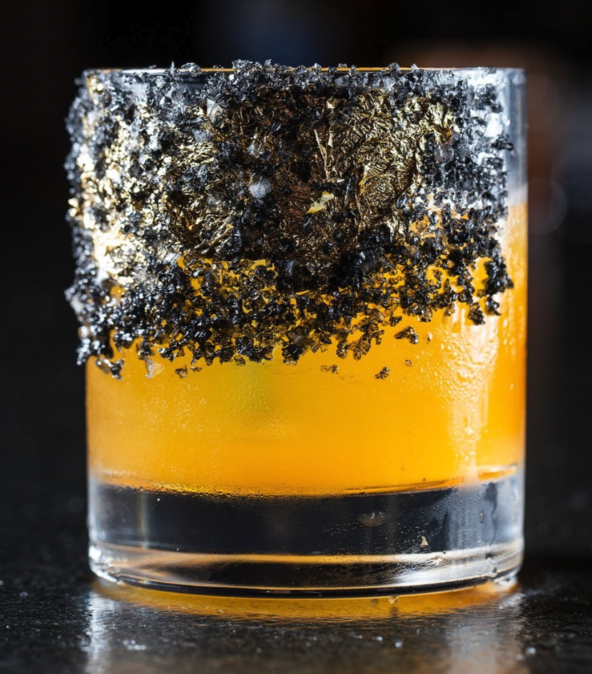 The Pancho Villa includes Clase Azul Ultra Añejo Tequila, Grand Marnier Cuvée 1880, lime, and citrus gold salt.