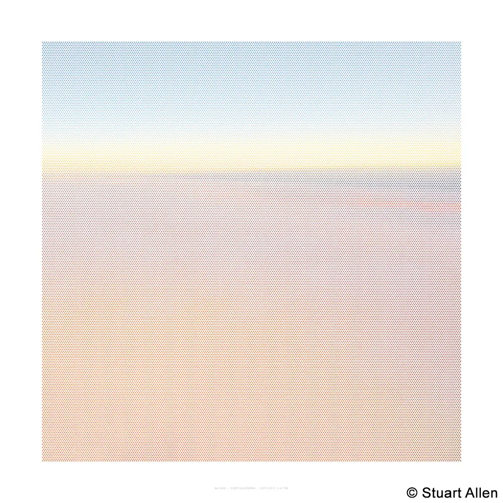 Stuart Allen's "AA 2408 - OVER CALIFORNIA - 02/01/2017, 4:47 PM," 2023 (Courtesy Houston Center for Photography)