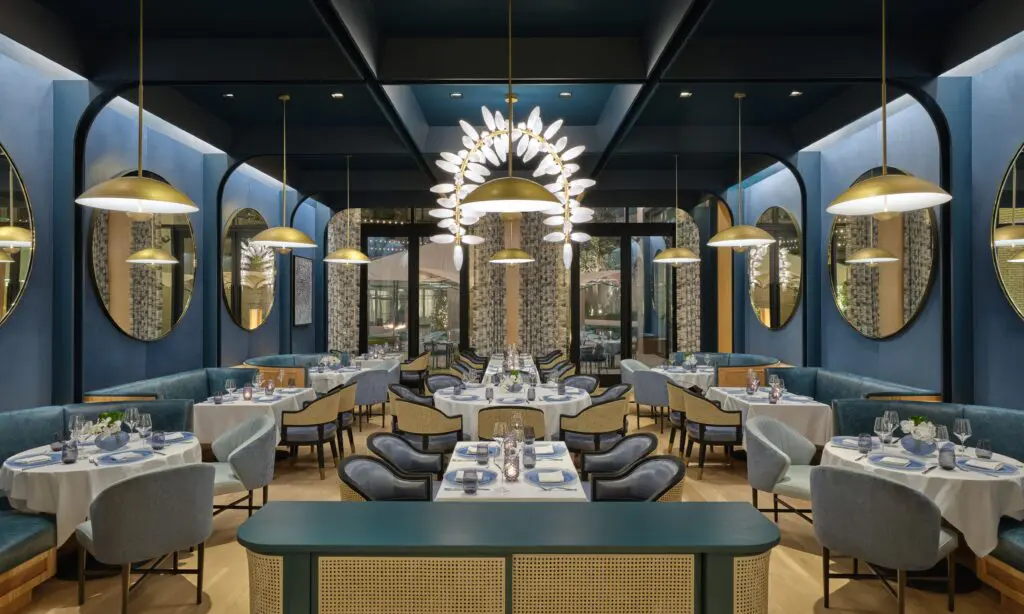 A peek inside The Blue Room at Emilia's in The Crescent Hotel Fort Worth. (Courtesy rendering)