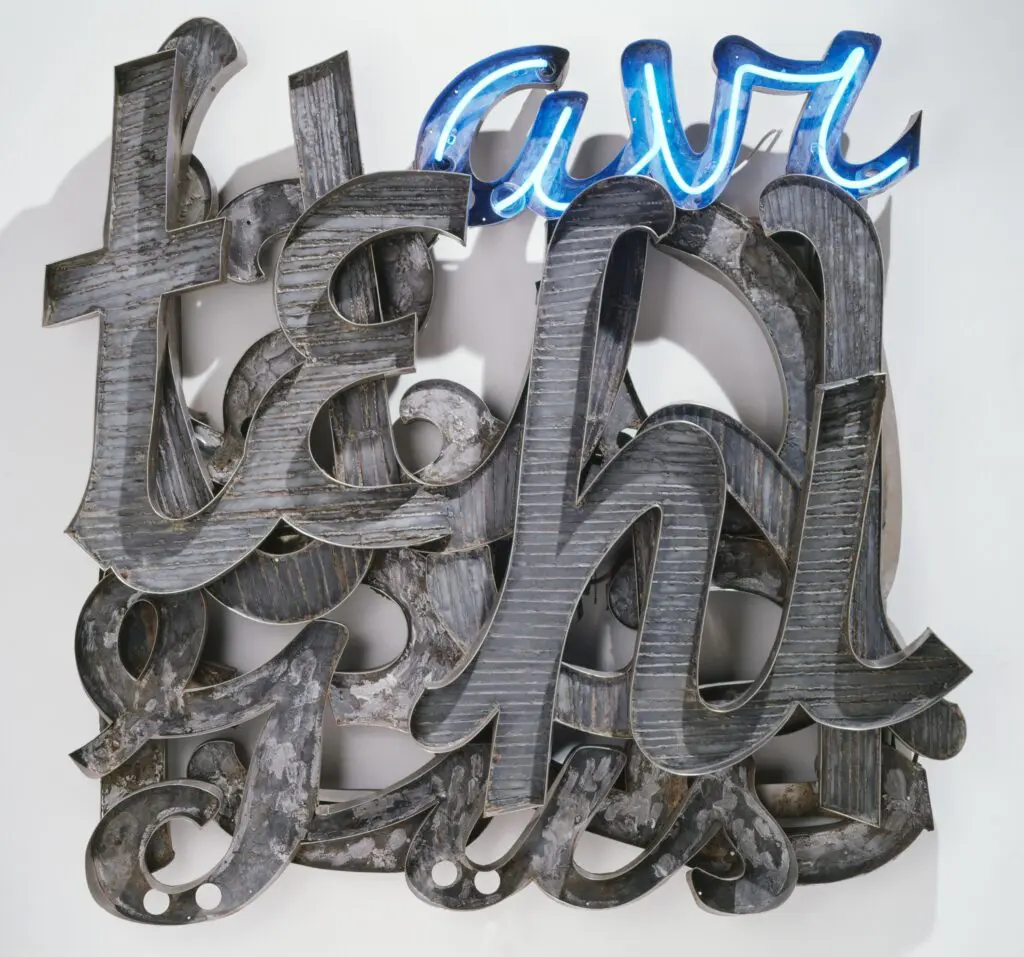 Chryssa's "Times Square Sky," 1962. Aluminum, steel, and neon. Collection Walker Art Center, Minneapolis. © The Estate
of Chryssa, National Museum of Contemporary Art Athens.