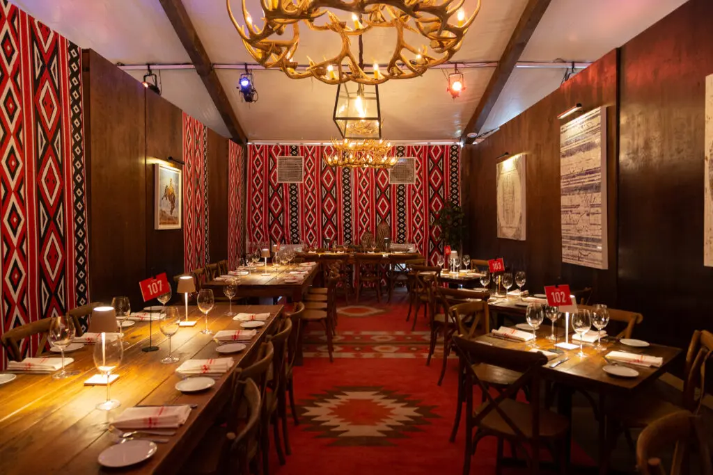 The private room at The Ranch Steakhouse & Saloon at Rodeo Houston.  (Photo by Jenn Duncan)