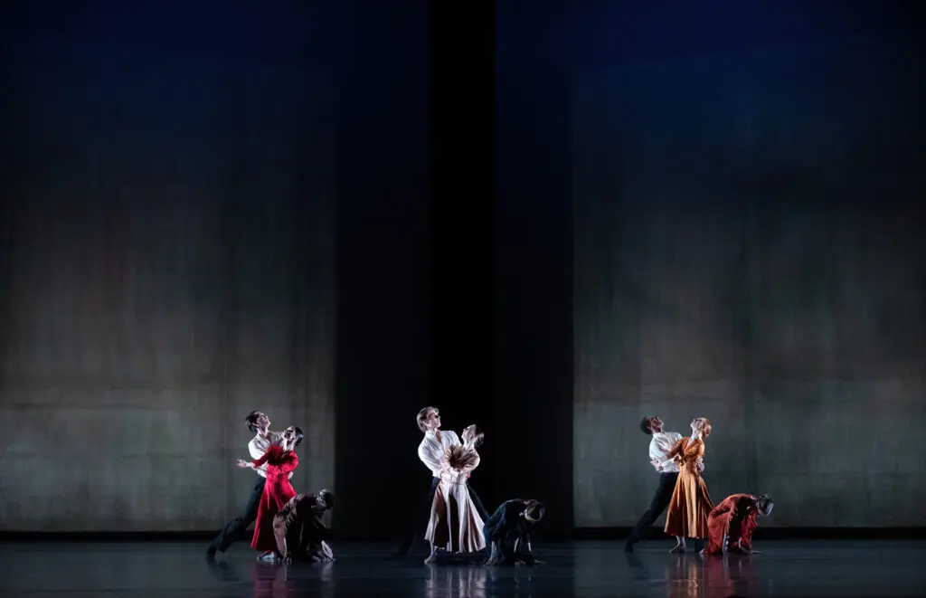 Artists of Houston Ballet in Jiří Kylián's "Overgrown Path." (Photo by Amitava Sarkar. Courtesy Houston Ballet)