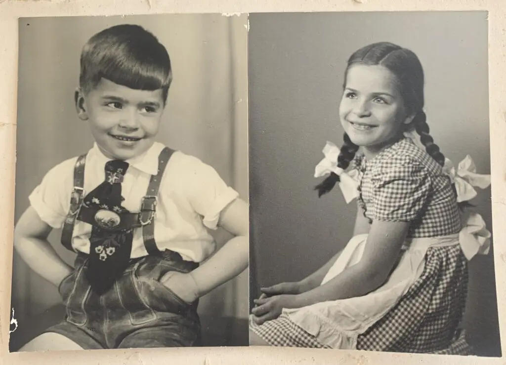 Four-year-old Karl with his six-year-old sister, Christiane, in 1937. (Courtesy Gordian Turk)
