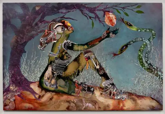 Wangechi Mutu's "Forbidden Fruit Picker," 2015, at Museum of Fine Arts, Houston. (Courtesy Wangechi Mutu and Museum of Fine Arts, Houston)
