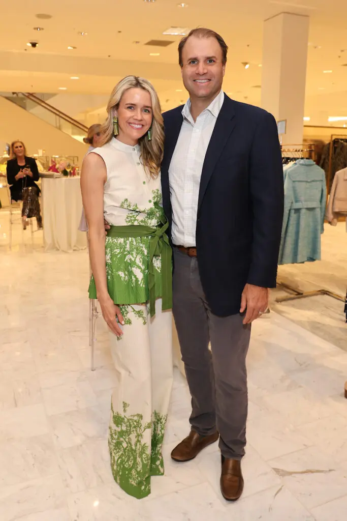 Lyndsey & Bret Zorich at the PaperCity Philanthropy in Fashion Best Dressed announcement party at Neiman Marcus  (Photo by Priscilla Dickson)