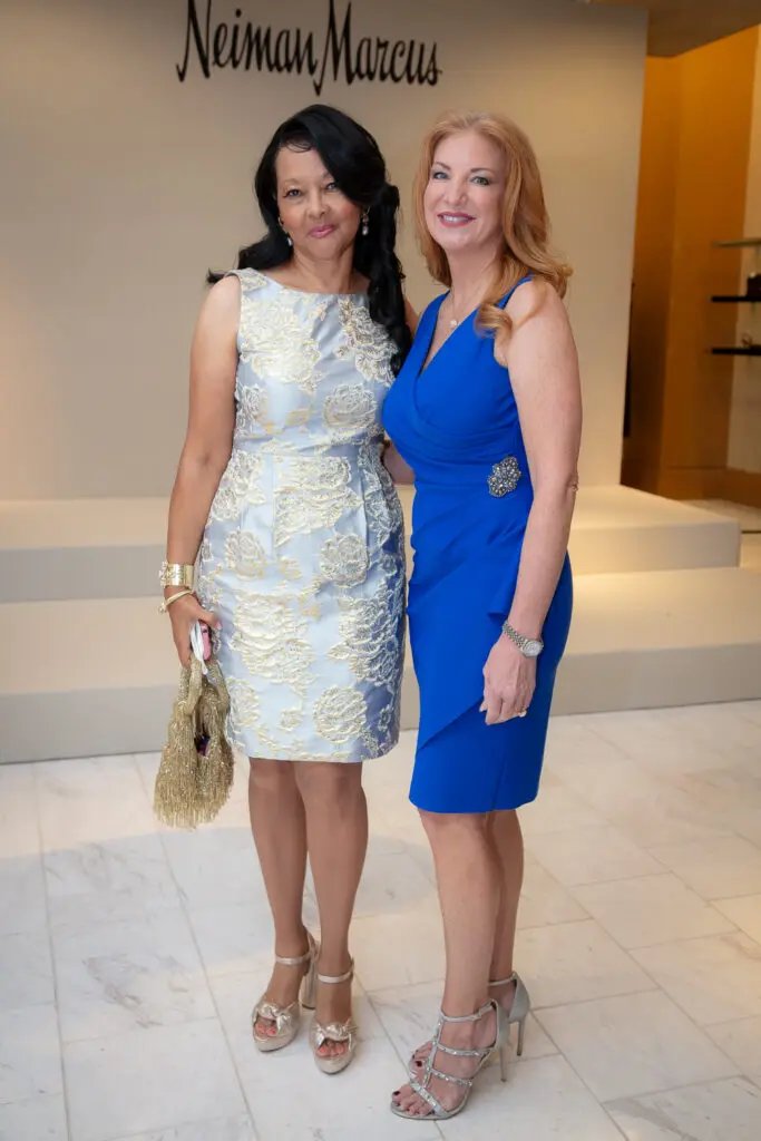 Wendy Weston, Kemah Blair at the PaperCity Philanthropy in Fashion Best Dressed announcement party at Neiman Marcus (Photo by Kara Trail, Miroma Photography)